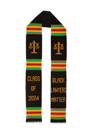 Kente Stole with Scales of justice and written Text 